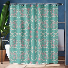 Floral Folk Damask Pattern  Shower Curtain 60  X 72  (medium)  by Eskimos