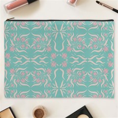 Floral Folk Damask Pattern  Cosmetic Bag (xxxl) by Eskimos