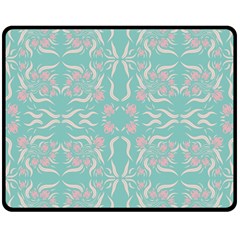 Floral Folk Damask Pattern  Double Sided Fleece Blanket (medium)  by Eskimos