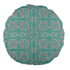 Floral Folk Damask Pattern  Large 18  Premium Flano Round Cushions by Eskimos