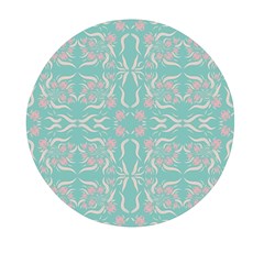 Floral Folk Damask Pattern  Mini Round Pill Box by Eskimos