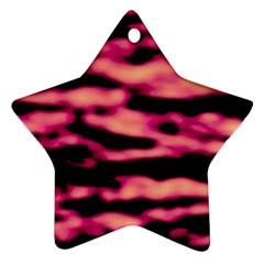 Pink  Waves Abstract Series No2 Ornament (star) by DimitriosArt