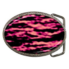 Pink  Waves Abstract Series No2 Belt Buckles by DimitriosArt