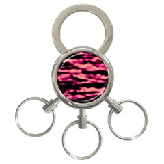 Pink  Waves Abstract Series No2 3-ring Key Chain by DimitriosArt