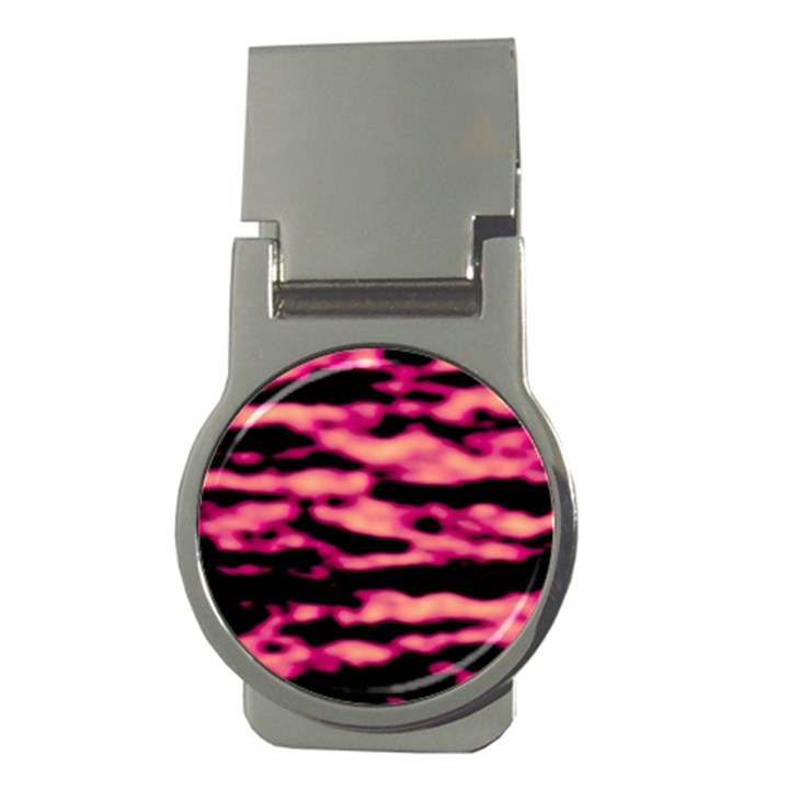 Pink  Waves Abstract Series No2 Money Clips (Round) 