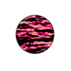 Pink  Waves Abstract Series No2 Hat Clip Ball Marker by DimitriosArt