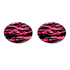 Pink  Waves Abstract Series No2 Cufflinks (oval) by DimitriosArt