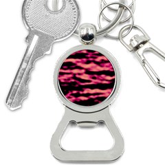 Pink  Waves Abstract Series No2 Bottle Opener Key Chain by DimitriosArt