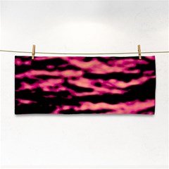 Pink  Waves Abstract Series No2 Hand Towel by DimitriosArt