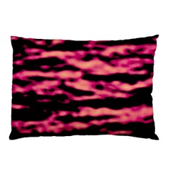 Pink  Waves Abstract Series No2 Pillow Case by DimitriosArt