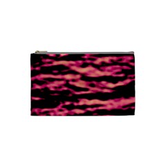 Pink  Waves Abstract Series No2 Cosmetic Bag (small) by DimitriosArt