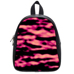 Pink  Waves Abstract Series No2 School Bag (small) by DimitriosArt