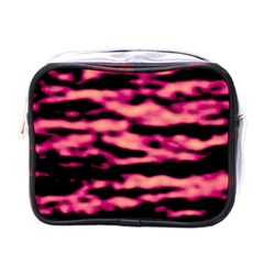 Pink  Waves Abstract Series No2 Mini Toiletries Bag (one Side) by DimitriosArt