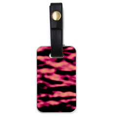 Pink  Waves Abstract Series No2 Luggage Tag (one Side) by DimitriosArt