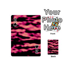 Pink  Waves Abstract Series No2 Playing Cards 54 Designs (mini) by DimitriosArt