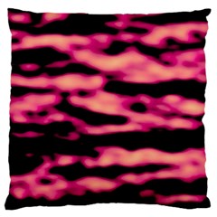 Pink  Waves Abstract Series No2 Large Cushion Case (two Sides) by DimitriosArt