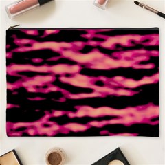 Pink  Waves Abstract Series No2 Cosmetic Bag (xxxl) by DimitriosArt