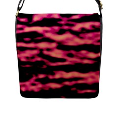 Pink  Waves Abstract Series No2 Flap Closure Messenger Bag (l) by DimitriosArt