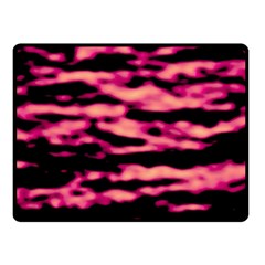 Pink  Waves Abstract Series No2 Double Sided Fleece Blanket (small)  by DimitriosArt