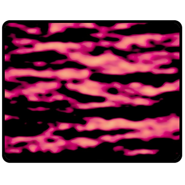 Pink  Waves Abstract Series No2 Double Sided Fleece Blanket (Medium) 