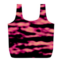 Pink  Waves Abstract Series No2 Full Print Recycle Bag (l) by DimitriosArt