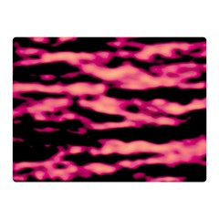 Pink  Waves Abstract Series No2 Double Sided Flano Blanket (mini)  by DimitriosArt