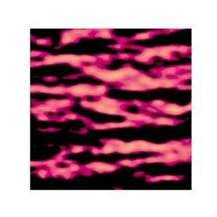 Pink  Waves Abstract Series No2 Small Satin Scarf (square) by DimitriosArt