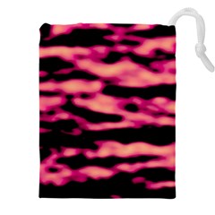 Pink  Waves Abstract Series No2 Drawstring Pouch (4xl) by DimitriosArt