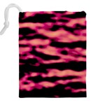 Pink  Waves Abstract Series No2 Drawstring Pouch (4XL) Back