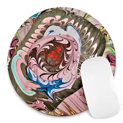 Marbling Collage Round Mousepads by kaleidomarblingart