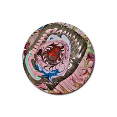 Marbling Collage Rubber Coaster (round) by kaleidomarblingart