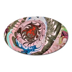 Marbling Collage Oval Magnet by kaleidomarblingart