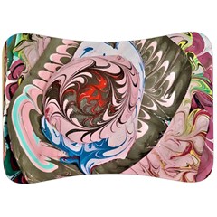 Marbling Collage Velour Seat Head Rest Cushion by kaleidomarblingart