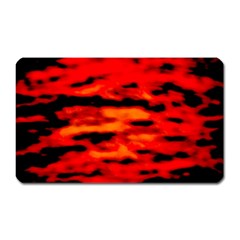 Red  Waves Abstract Series No16 Magnet (rectangular) by DimitriosArt