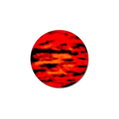 Red  Waves Abstract Series No16 Golf Ball Marker (4 Pack) by DimitriosArt