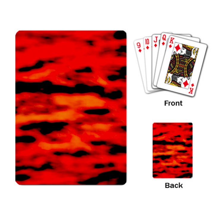 Red  Waves Abstract Series No16 Playing Cards Single Design (Rectangle)