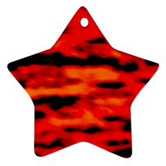 Red  Waves Abstract Series No16 Star Ornament (two Sides) by DimitriosArt