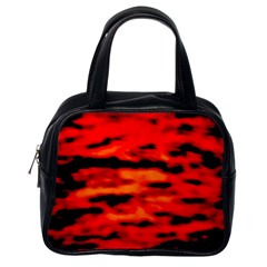 Red  Waves Abstract Series No16 Classic Handbag (one Side) by DimitriosArt