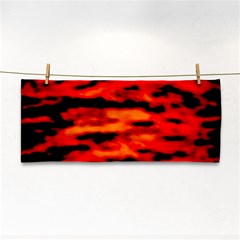 Red  Waves Abstract Series No16 Hand Towel by DimitriosArt