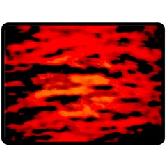 Red  Waves Abstract Series No16 Fleece Blanket (large)  by DimitriosArt