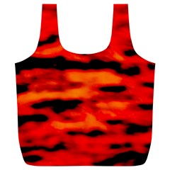 Red  Waves Abstract Series No16 Full Print Recycle Bag (xl) by DimitriosArt