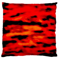 Red  Waves Abstract Series No16 Standard Flano Cushion Case (one Side) by DimitriosArt