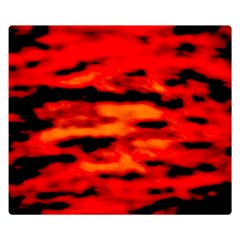 Red  Waves Abstract Series No16 Double Sided Flano Blanket (small)  by DimitriosArt