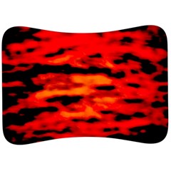 Red  Waves Abstract Series No16 Velour Seat Head Rest Cushion by DimitriosArt