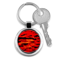 Red  Waves Abstract Series No16 Key Chain (round) by DimitriosArt