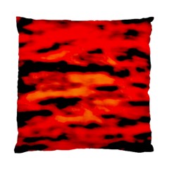 Red  Waves Abstract Series No16 Standard Cushion Case (one Side) by DimitriosArt