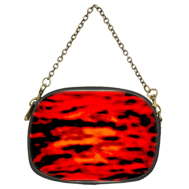 Red  Waves Abstract Series No16 Chain Purse (Two Sides)