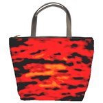 Red  Waves Abstract Series No16 Bucket Bag Front