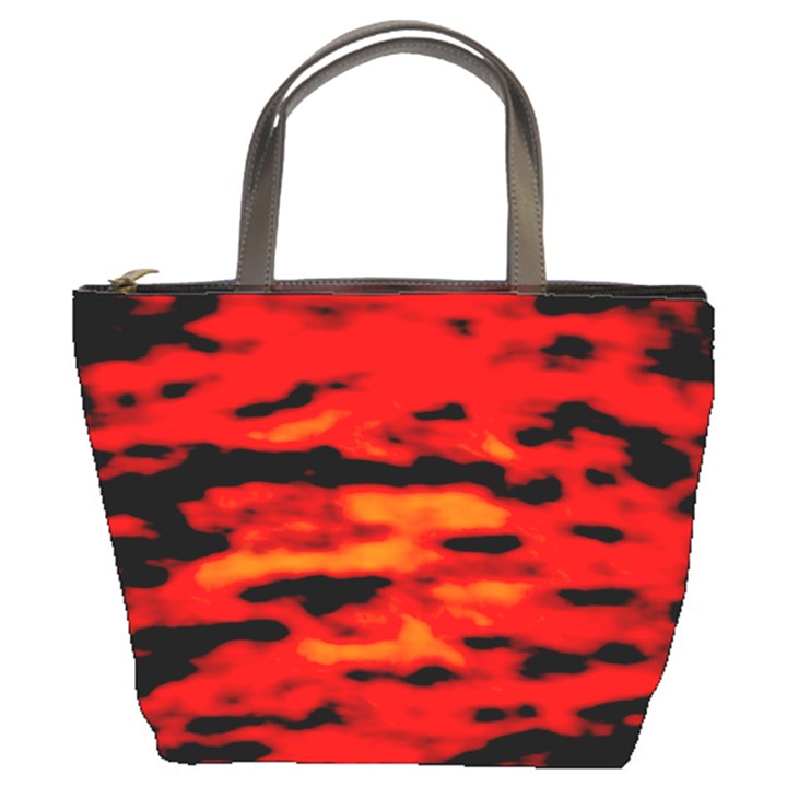 Red  Waves Abstract Series No16 Bucket Bag