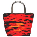 Red  Waves Abstract Series No16 Bucket Bag Back